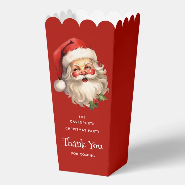 Holly Jolly Santa Claus Retro Weihnachten Vielen D Geschenkschachtel (Vorderseite)