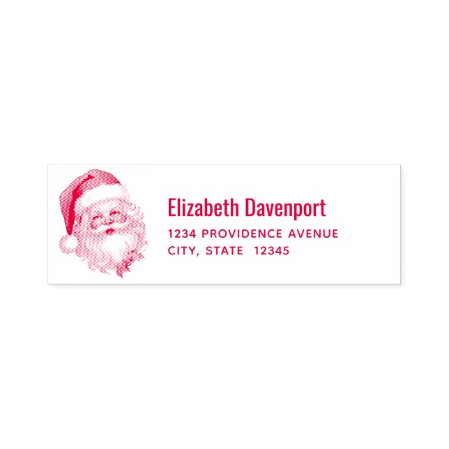 Holly Jolly Santa Claus Retro Weihnachtsadresse Permastempel (Design)