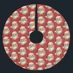 Holly Jolly Santa Claus Retro Weihnachtsmuster Polyester Weihnachtsbaumdecke<br><div class="desc">Tree Rock mit einer fröhlichen Abbildung eines Vintagen Weihnachtsmannes mit roten,  rosa Wangen. Tragen Sie seine klassische rote Weihnachtsmannmütze und seinen großen weißen Bart. Der heilige Geist dieses Designs wird durch einen Hauch von Heiligenschein unterstrichen.</div>