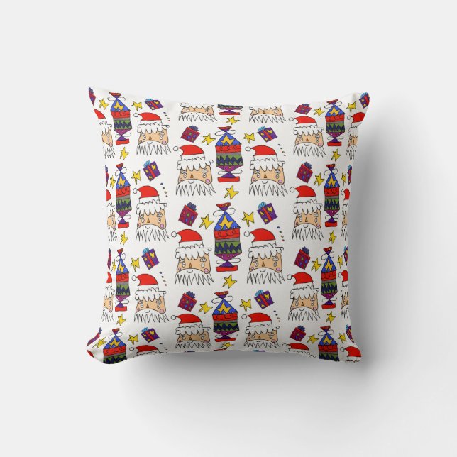 Holly Jolly Santa Pillow Kissen (Vorderseite)