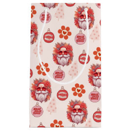 Holly Jolly Santa Vibes Pink Retro Holiday Kleine Geschenktüte
