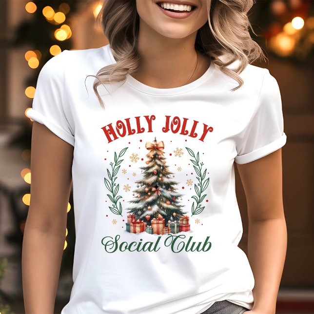 Holly Jolly Social Club Weihnachten Tri-Blend Shirt (Von Creator hochgeladen)