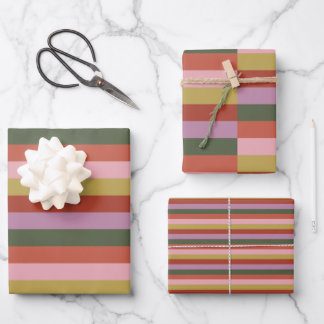 Holly Jolly Stripes Geschenkpapier Set