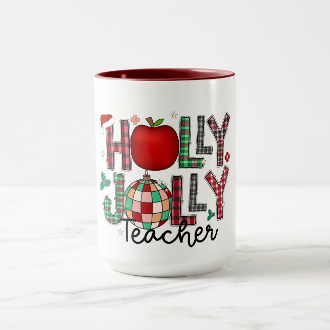 Holly Jolly Teacher Tasse (Zentrum)