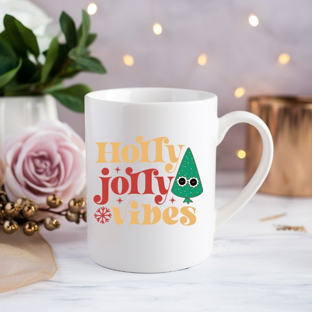 Holly jolly vibes Boire du café Mug (Créateur téléchargé)
