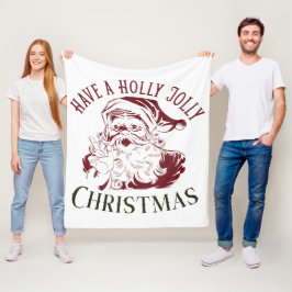 Holly Jolly Vintage Christmas Fleecedecke