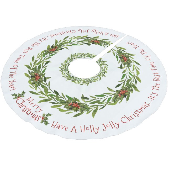 Holly Jolly - Weihnachtsbaumrock Polyester Weihnachtsbaumdecke (Schrägansicht)