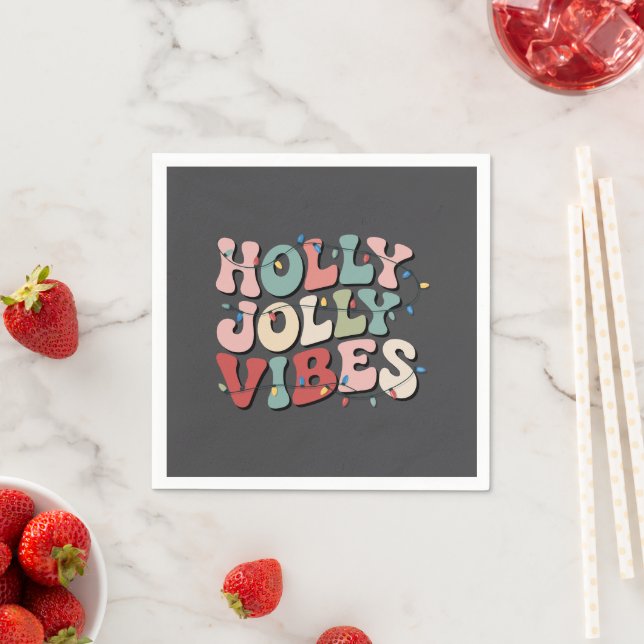 Holly Jolly Weihnachtsgeschenk Familie Weihnachtsf Serviette (Beispiel)