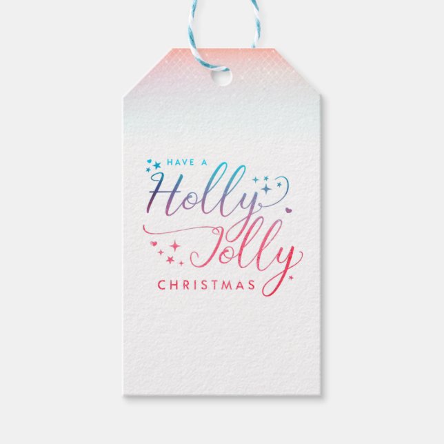 Holly Jolly Weihnachtsgeschenk Geschenkanhänger (Vorderseite)