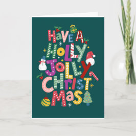 Holly Jolly Weihnachtskarte Karte