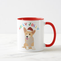 Holly Jolly Welsh Corgi Mug