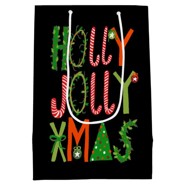 HOLLY JOLLY XMAS Sweet Holidays Weihnachten Mittlere Geschenktüte (Rückseite)