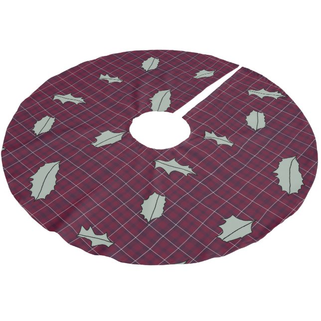 Holly Karierter Baumrock Polyester Weihnachtsbaumdecke (Schrägansicht)