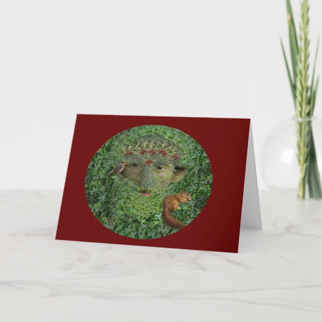 Holly King Greenman Pagan Wiccan Weihnachten Karte (Vorderseite)