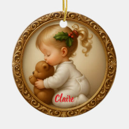 Holly-Kissed Snuggle Keramik Ornament