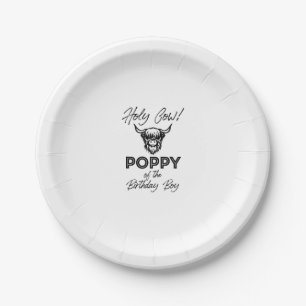 Holly Kuh Mohn der Geburt Boy Highland Kuh 1 Pappteller
