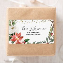 Holly Leaf watercolor foliage Christmas Address La