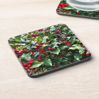 Holly leaves and Berries Getränkeuntersetzer