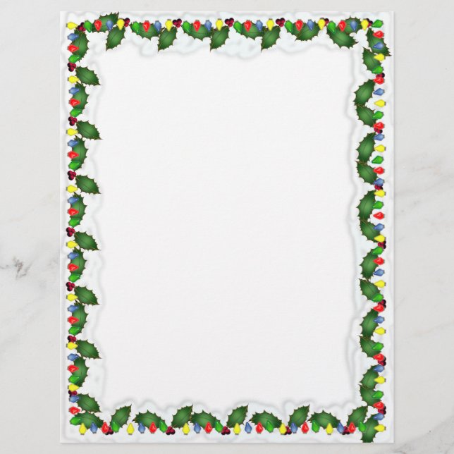 Holly Lights Christmas Stationary Flyer (Vorne)