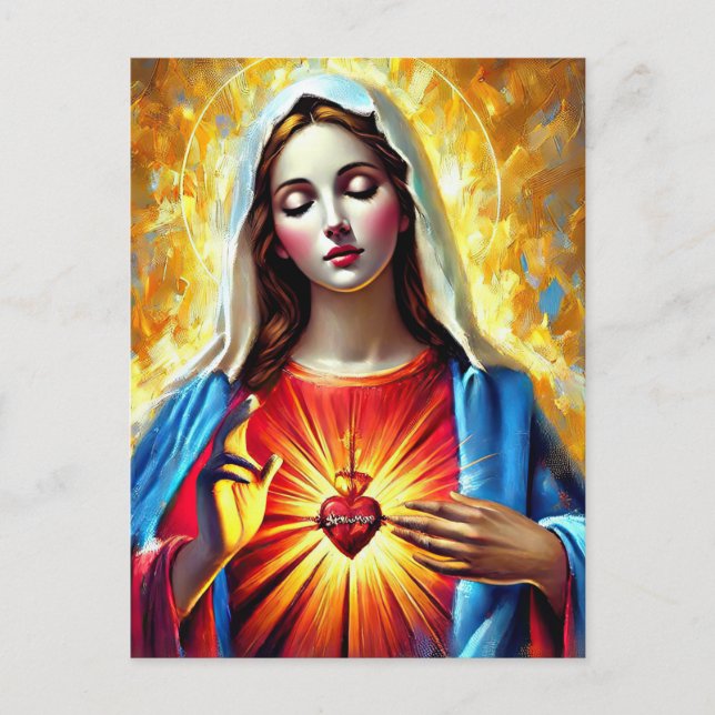 Holly Mary Maria Madonna Mariana Virgin Mary Postkarte (Vorderseite)