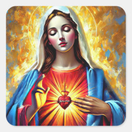 Holly Mary Maria Madonna Mariana Virgin Mary Quadratischer Aufkleber