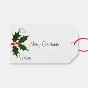 Holly Merry Christmas-Geschenke Tags Umschließung Geschenkanhänger