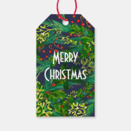 Holly mistletoe Frohe Weihnachts-Pflanze grün rot Geschenkanhänger