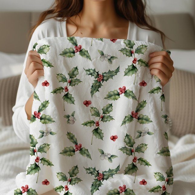 Holly Mit Monogramm Christmas Sherpadecke (Holly Christmas Sherpa Blanket)