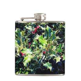 Holly mit roten Beeren Flachmann