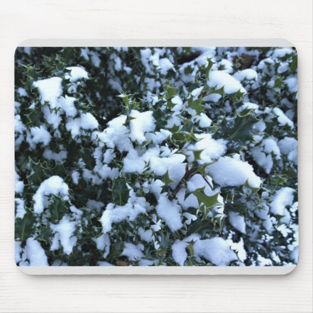 Holly mit Schnee Mousepad (Vorne)
