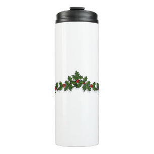 Holly Ornament Holiday X-Mas Santa Claus Xmas Thermosbecher