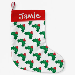 Holly Pattern Kleines Weihnachtsfest Personalisier Kleiner Weihnachtsstrumpf