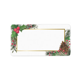 Holly & Pine Blank DIY Print Holiday Address Adressaufkleber