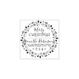 Holly & Pine-Kieferschrift Name & Rücksendeadresse Gummistempel