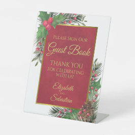 Holly & Pine Please Sign Our Guestbook Sign Sockelschild