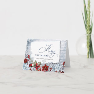 Holly & Pine Rustikale Weihnachtskarte FOTO Grußka Karte