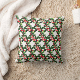 Holly Pine Tree Woodland Xmas Niedliche Wasserfarb Kissen