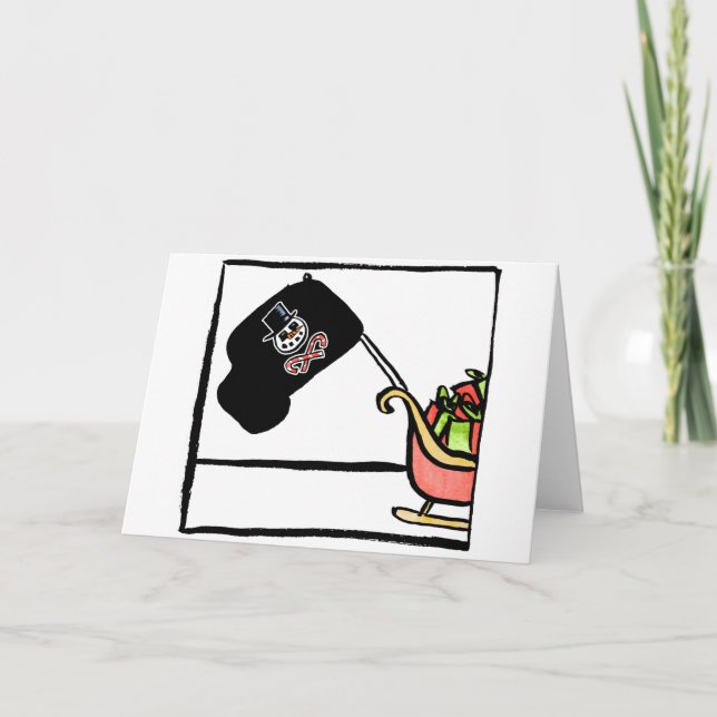 Holly Piratenflagge Weihnachtskarte Feiertagskarte (Vorderseite)