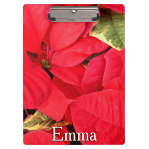 Holly Point Poinsettias Holiday Floral Klemmbrett