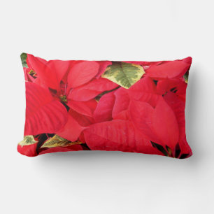 Holly Point Poinsettias Holiday Floral Lendenkissen