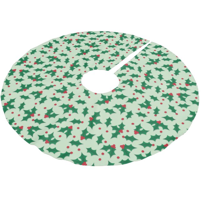 Holly Polyester Weihnachtsbaumdecke (Schrägansicht)