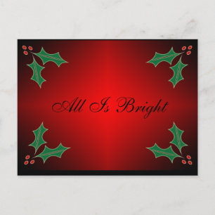 Holly Postcard Postkarte