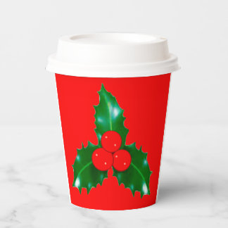 Holly Red Paper Cups Pappbecher