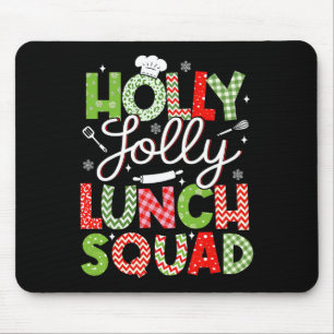 Holly Retro Jolly Lunch Squad Cafeteria Lunch Lady Mousepad