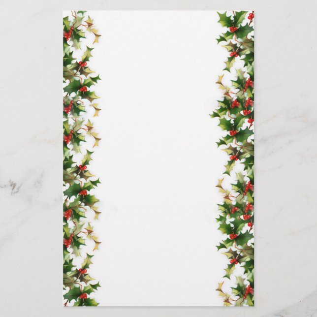 Holly Side Border Briefpapier (Vorderseite)