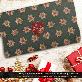 Holly Star Traditionelles Weihnachtsgrün Seidenpapier