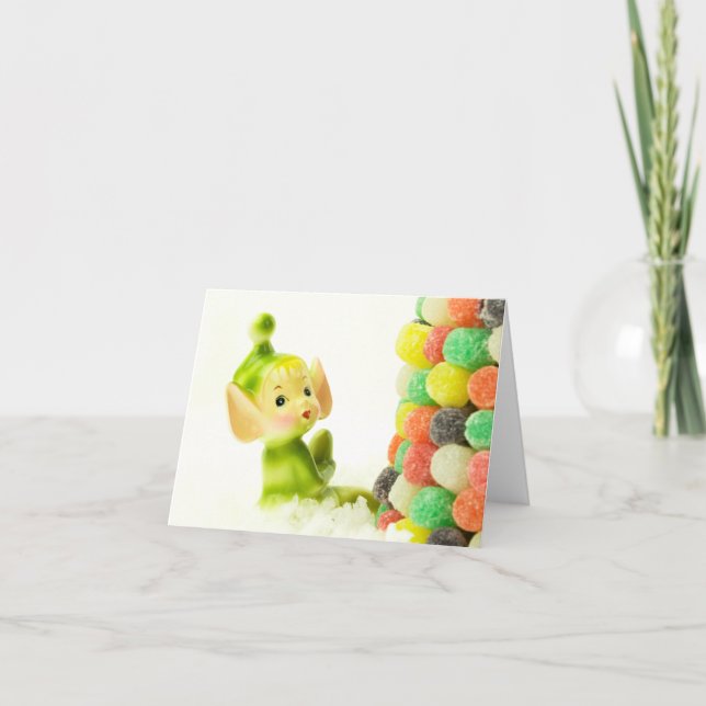 Holly the Pixie Elf Feiertagskarte (Vorderseite)