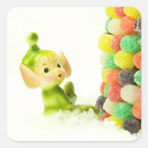 Holly the Pixie Elf Quadratischer Aufkleber