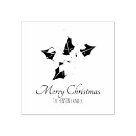 Holly Tree Berry Script Personalizable Holiday Gummistempel