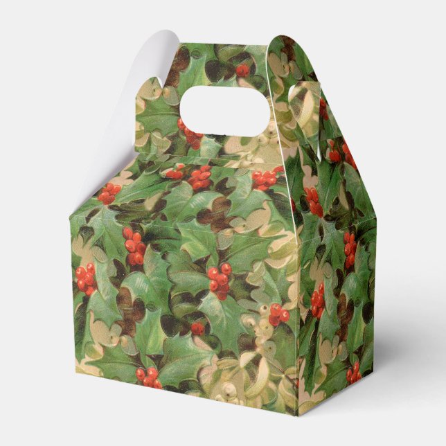 Holly Tree Weihnachtsfeiertag Vintag Geschenkschachtel (Vorderseite)